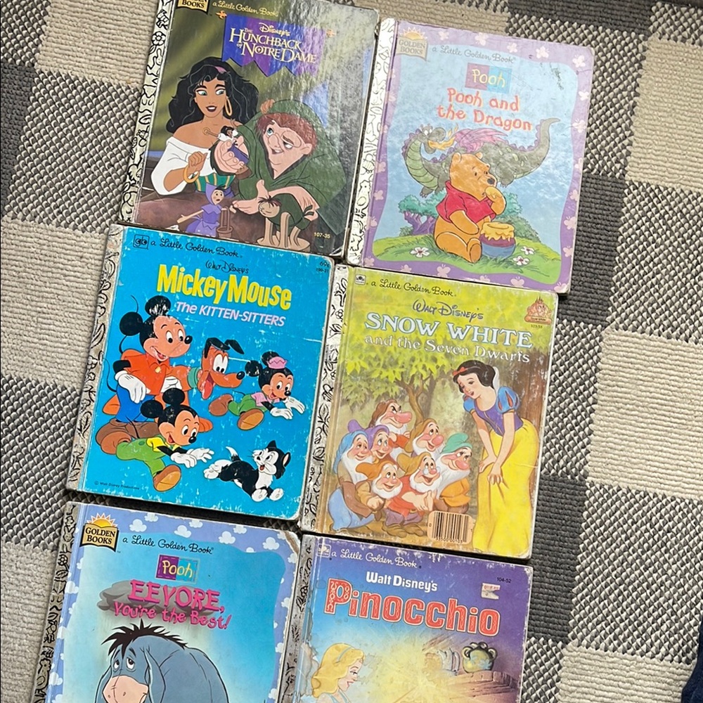 Vintage Disney Little Golden Books 6 total